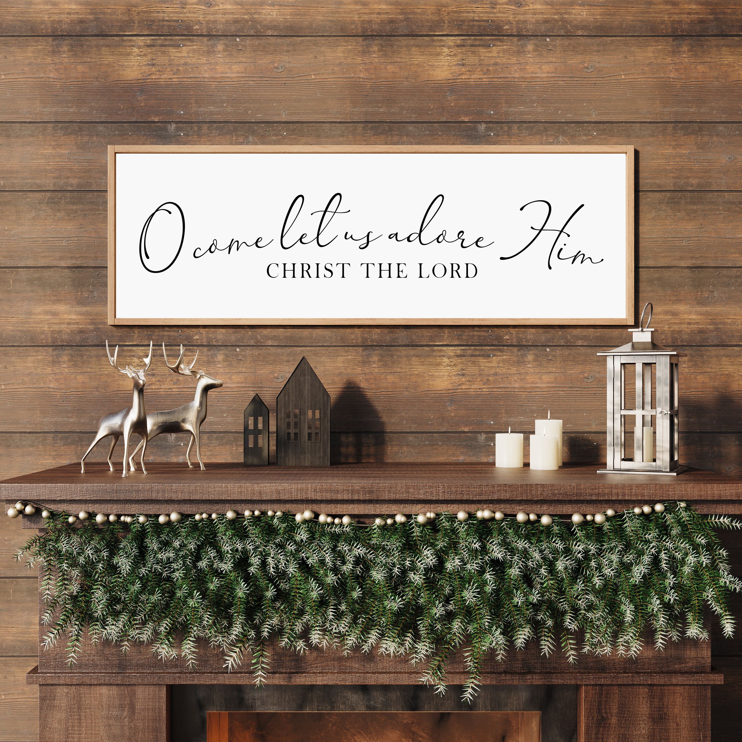 o come let us adore Him-Christmas sign-Christmas wall…