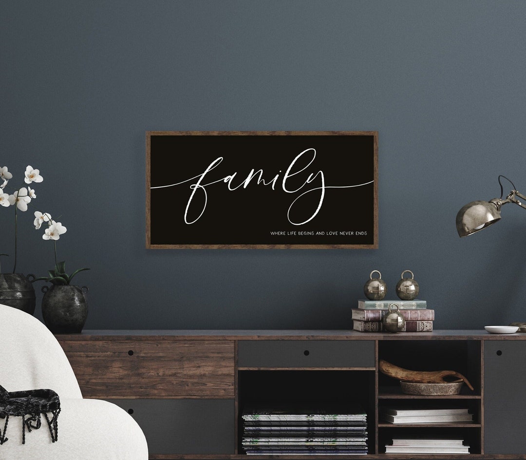 Family Sign Home Wall Decor Family Where Life Begins and - Etsy