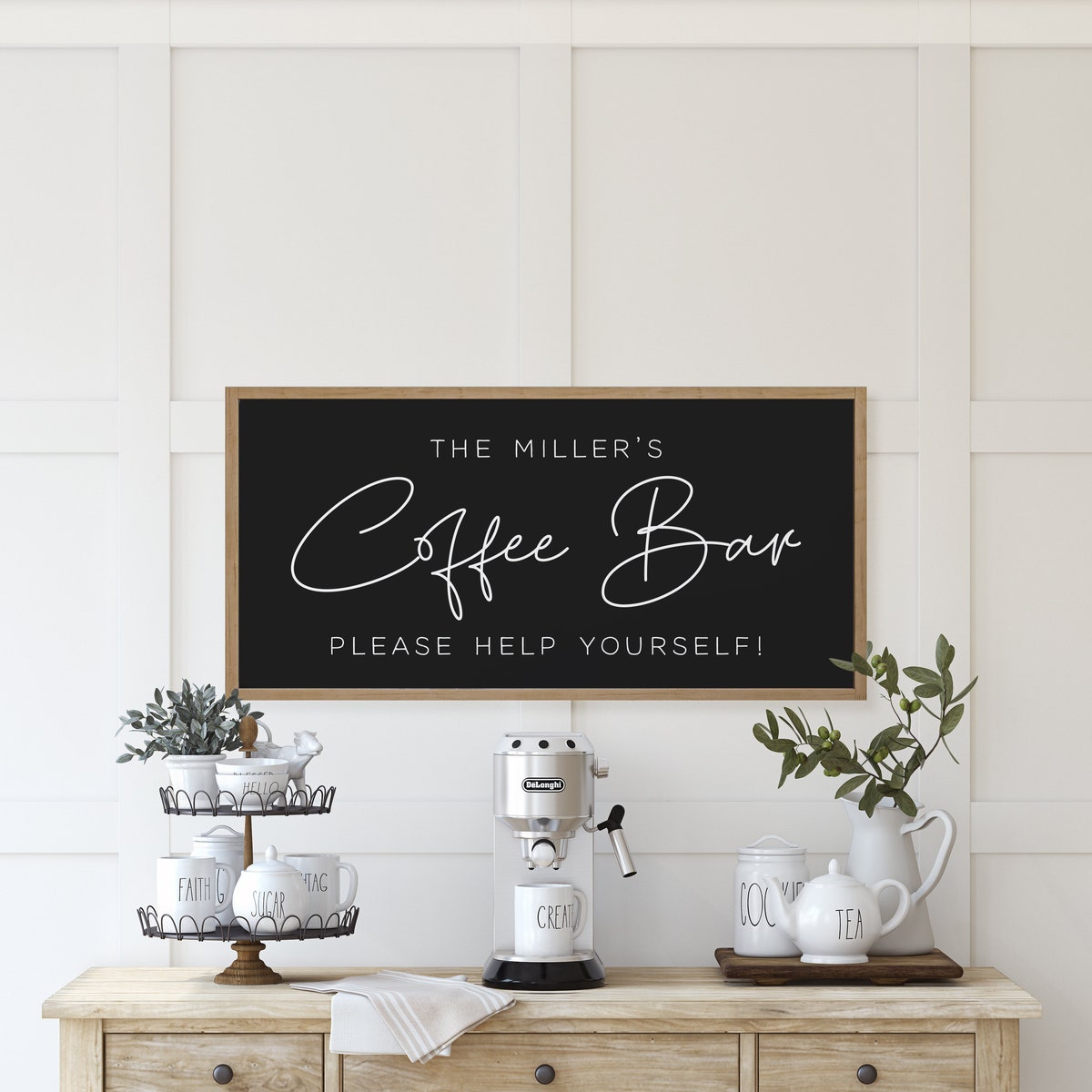 Personalized Coffee Bar Sign, Custom Coffee Station