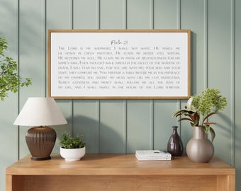 Psalm 23 Framed Bible Verse Wood Sign, Christian Wall Art, Framed Scripture Prints, Christian Home Wall Decor, Bible Verse Wall Art