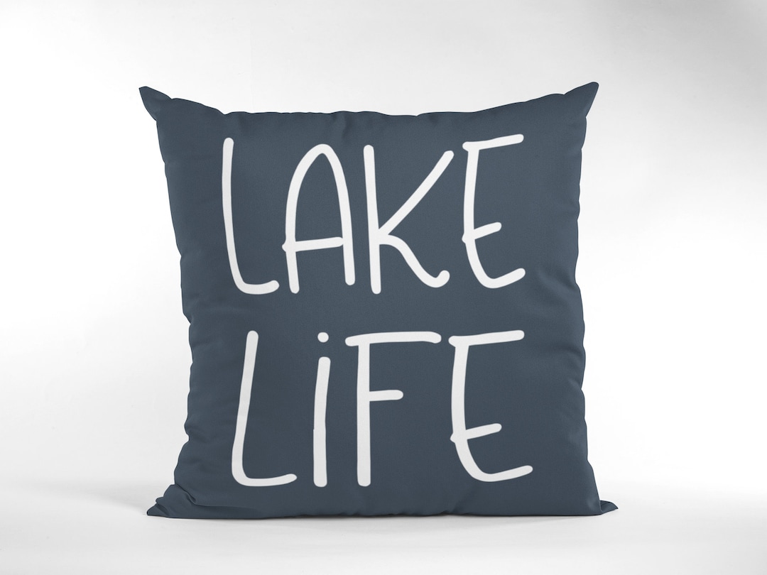 Lake Life Pillow, Lake House Decor, Blue Pillow for Lake House, Pillow