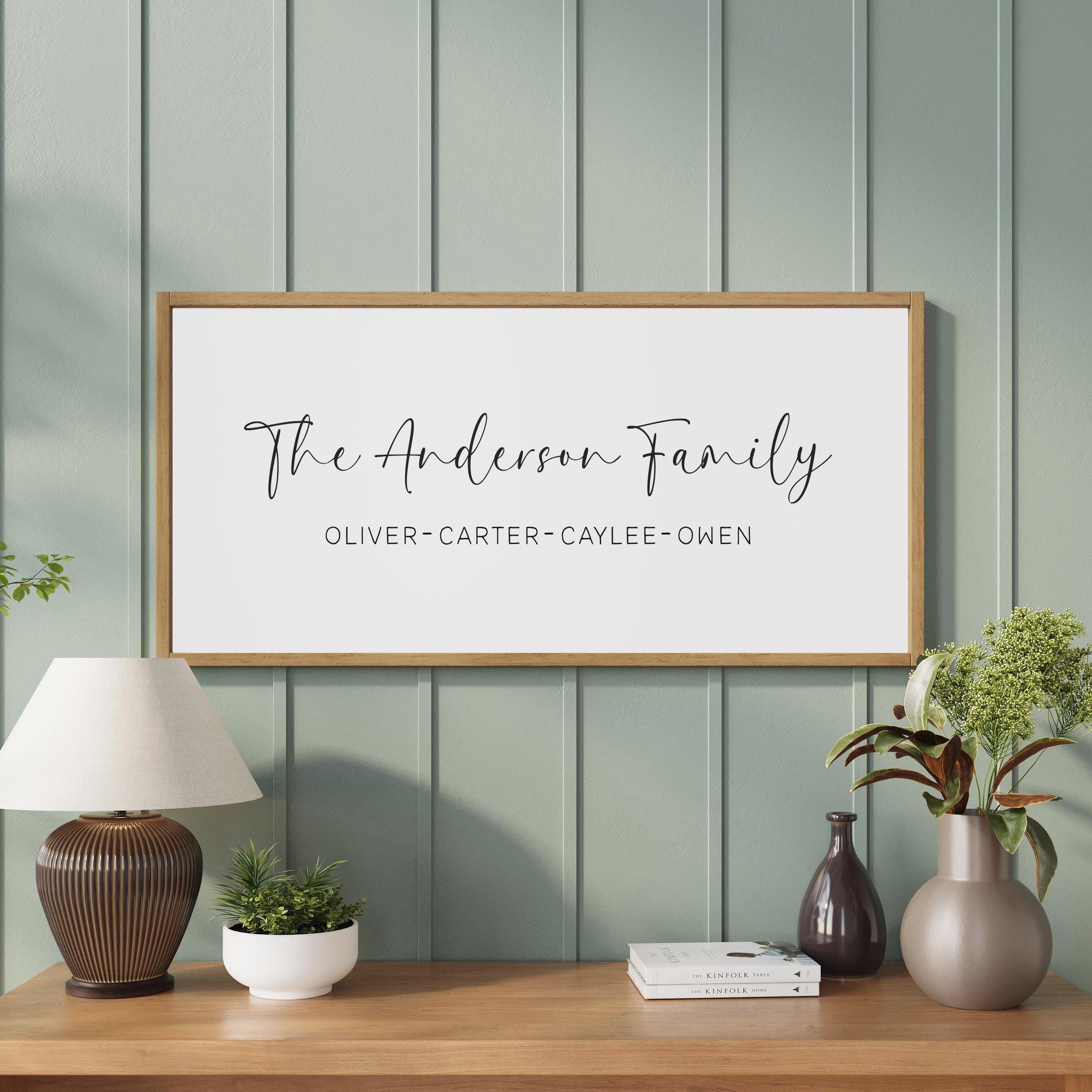 Personalized Family Name Sign - Custom Wood Framed Last Name Sign ...