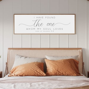 Bedroom wall decor, I have found the one whom my sould loves sign, bedroom wall decor over the bed, bedroom wall art, master bedroom signs