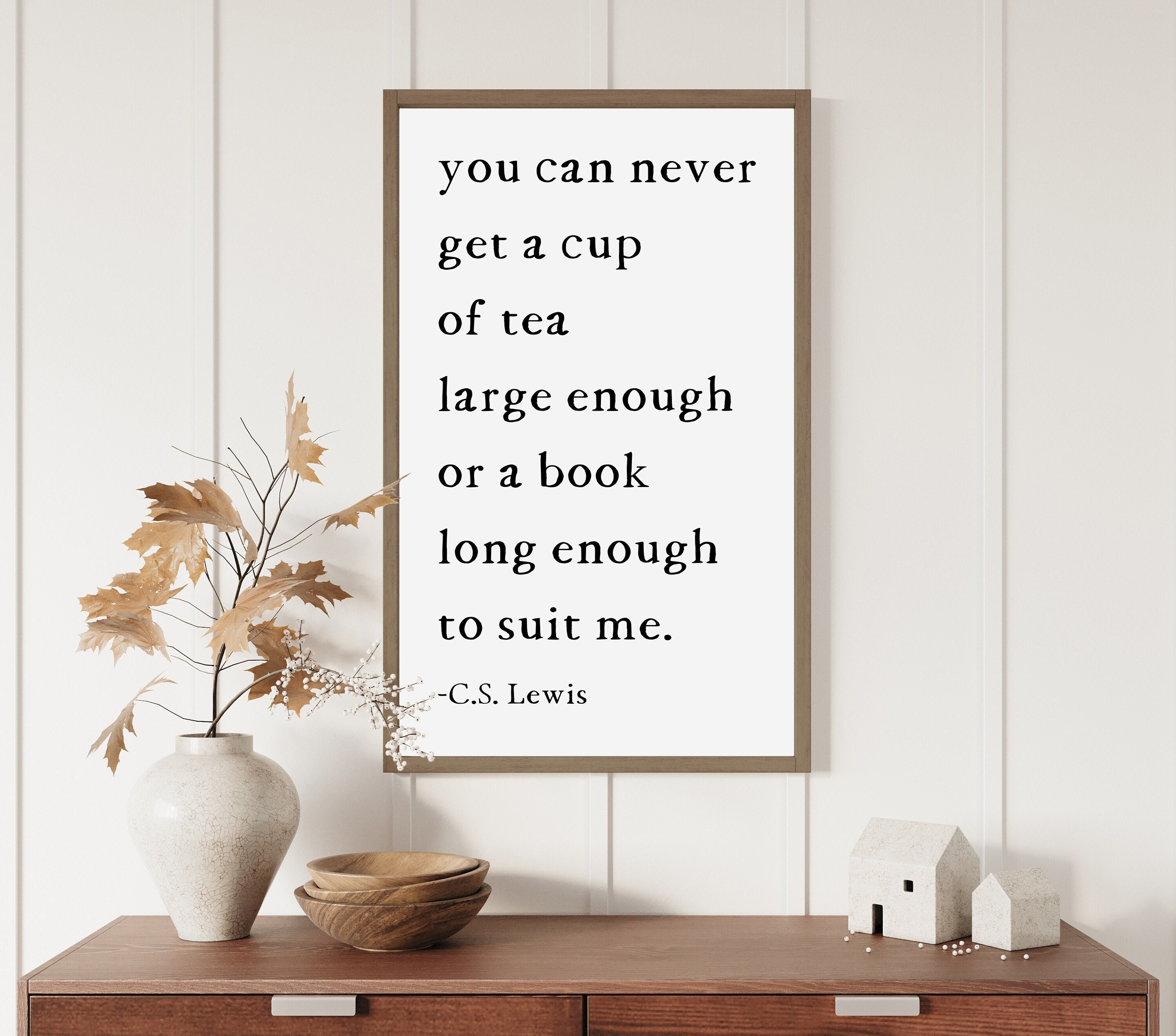 CS Lewis Tea & Book Quote Wood Sign, Literary Home Decor - Etsy