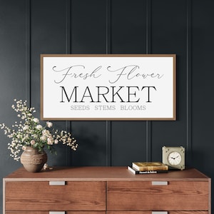 Spring Decor | Fresh Flower Market Wood Sign | Farmhouse Sign | Fresh Flowers | Spring Sign | Flower Sign | Farmhouse Decor