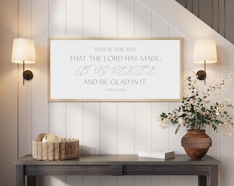 This Is The Day The Lord Has Made – Psalm 118:24 Scripture Sign, Bible Verse Wall Art, Christian Wood Framed Sign