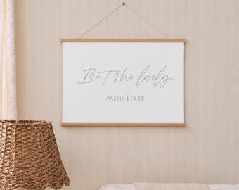 Custom Nursery Name Sign, Girls Room Wall Decor, Isn't She Lovely Sign, Nursery Wall Decor, Canvas Wall Art, Canvas Wall Hanging