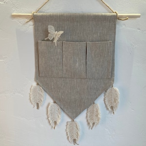 Leinen Taschen Wandorganizer, Hängender Wandorganizer, Taschenorganizer, Raum organizer, Home Organizer, Wandaufbewahrung