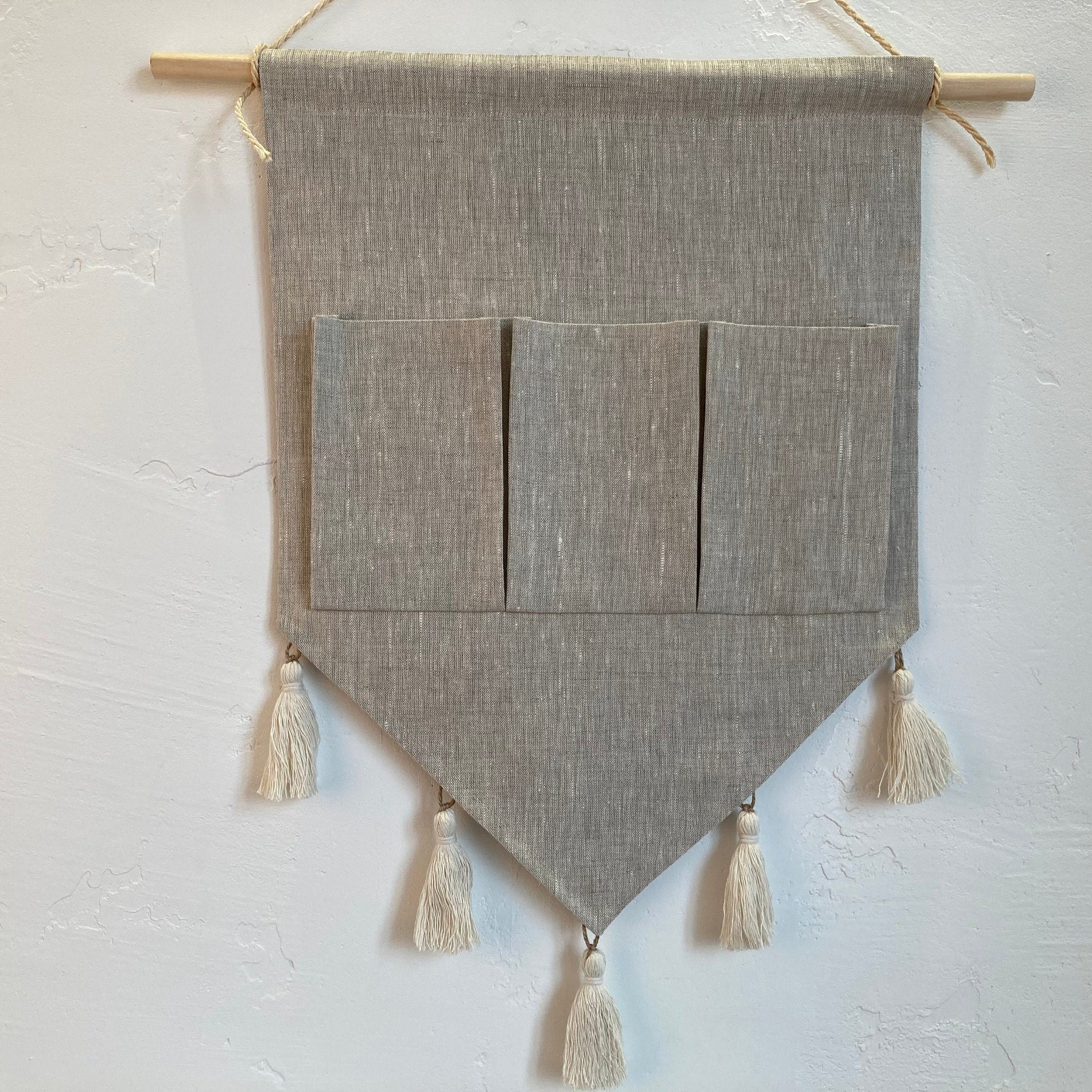 Linen Bags Wall Organizer Hanging Wall Organizer Hanging Etsy UK