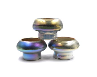 Mushroom Style Succulent Pot: 4" Symphony Glaze Tank Planter