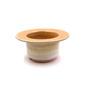 8&quot;inches glaze brown large brim planter pot succulent pot