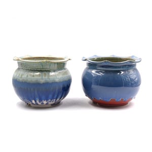6&quot;inches glaze flow wave canister style tank planter pot succulent pot