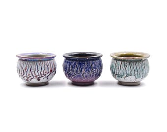 3 3/8&quot;inches glaze burst small tank planter pot succulent pot