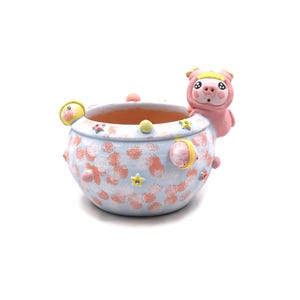 5 1/2"inches blue planet pig tank planter pot succulent pot
