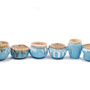4&quot;inches blue flow glaze thick pottery planter pot succulent pot