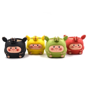3“inches yixi handmade stereoscopic Bear's Paw pigs planter pot succulent pot