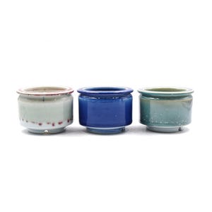 3 5/8&quot;inches glaze short straight tank style planter pot succulent pot