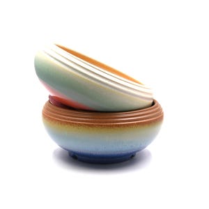 8"inches flow glaze handmade large Shallow Basin planter pot succulent pot