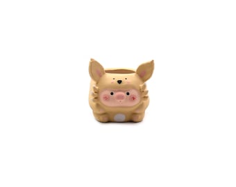 3"inches yixi handmade fox pigs planter pot succulent pot