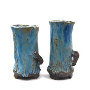 5"inches bronze glaze Long tube planter pot succulent pot