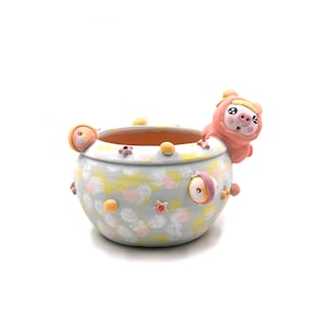 5 1/2"inches blue planet pig tank planter pot succulent pot