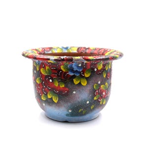 8 1/4&quot;inches hand painted fruit clay planter pot succulents pot