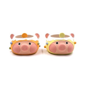 4 1/2''inches yixi handmade rainbow beans pig mid planter pot succulent pot