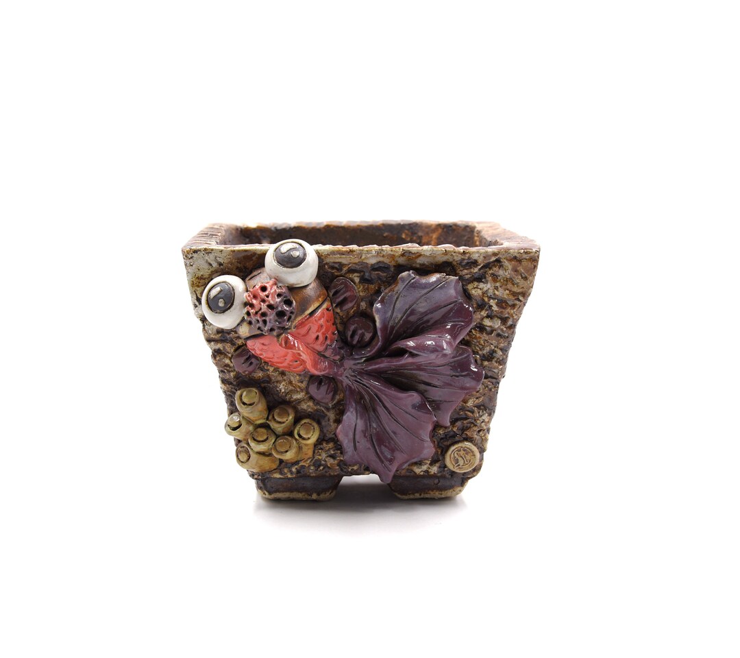 Curated visual reference: Planter Box For Live Goldfish Reference: 5 7 8 Inches Goldfish Incline Tank Planter Pot Succulents