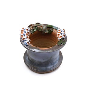 7 1/8&quot;inches blue flower planter pot succulent pot
