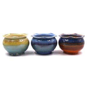 4"inches flow glaze wave edge style planter pot succulent pot