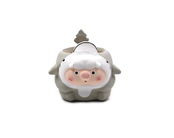3“inches yixi handmade shark pigs planter pot succulent pot