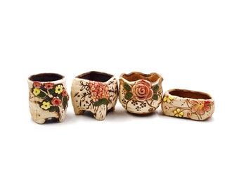 3 to 4&quot;inches flower thick pottery planter pot succulent pot