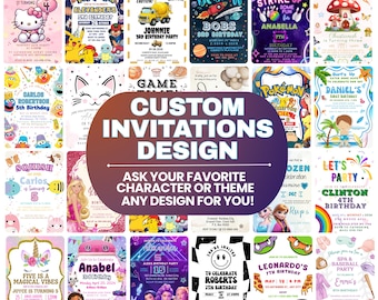Invitación hecha a medida / Invitación digital personalizada para cumpleaños o baby shower / Descarga instantánea / Invitaciones personalizadas / Contrate a un diseñador