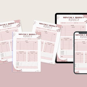 Printable Monthly Budget Planner PDF | Personal Finance Organizer | Expense Tracker | Savings & Debt Tracker