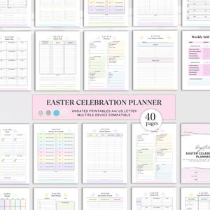 Easter Celebration Planner - Digital Workbook for Holiday Planning, Decorations, Menu Ideas, Activities & Gift Lists