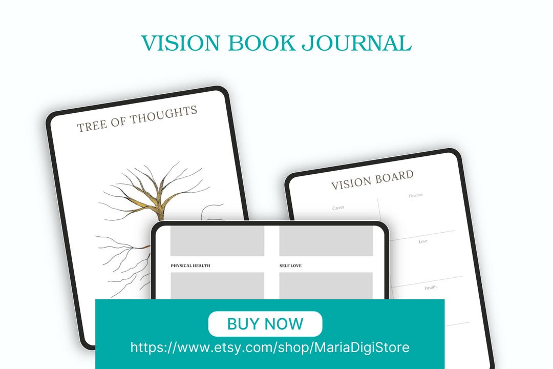 Vision Book Journal Printable | Goal Setting and Manifestation Planner ...