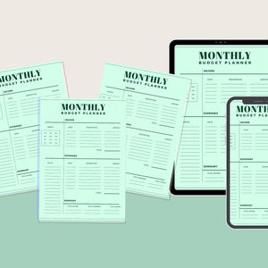 Printable Monthly Budget Planner PDF | Personal Finance Organizer | Expense & Savings Tracker | Money Management