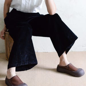 Autumn Warm Corduroy Pants, Loose Fit Walk Cord Pants, Harem Cord Pants, Elastic Waist Cotton Pants, Custom Winter Pants, Wide Leg Trousers