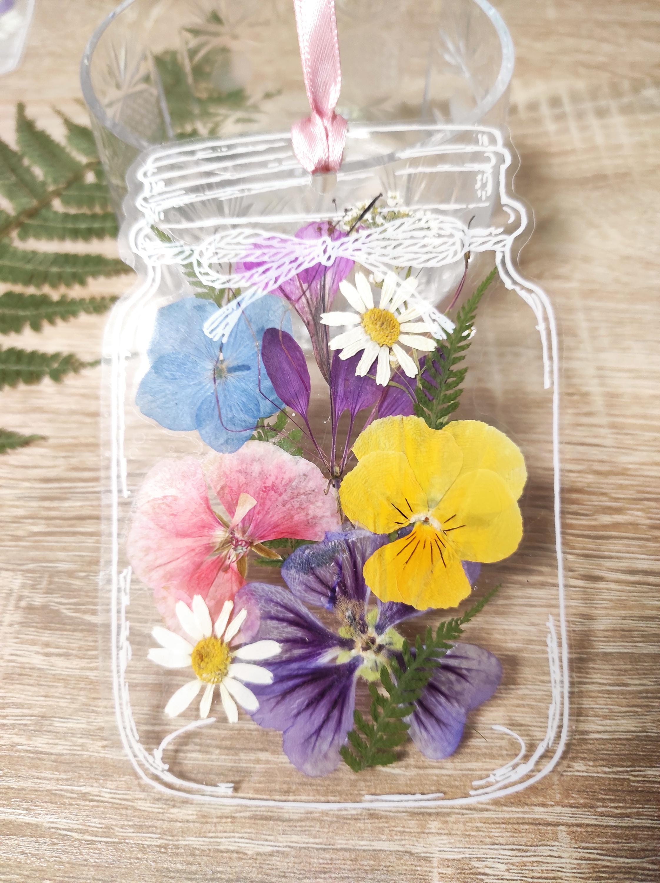 Set Of 4 Packets Real Pressed Flowers Includes 2 DIY Flowers Wooden