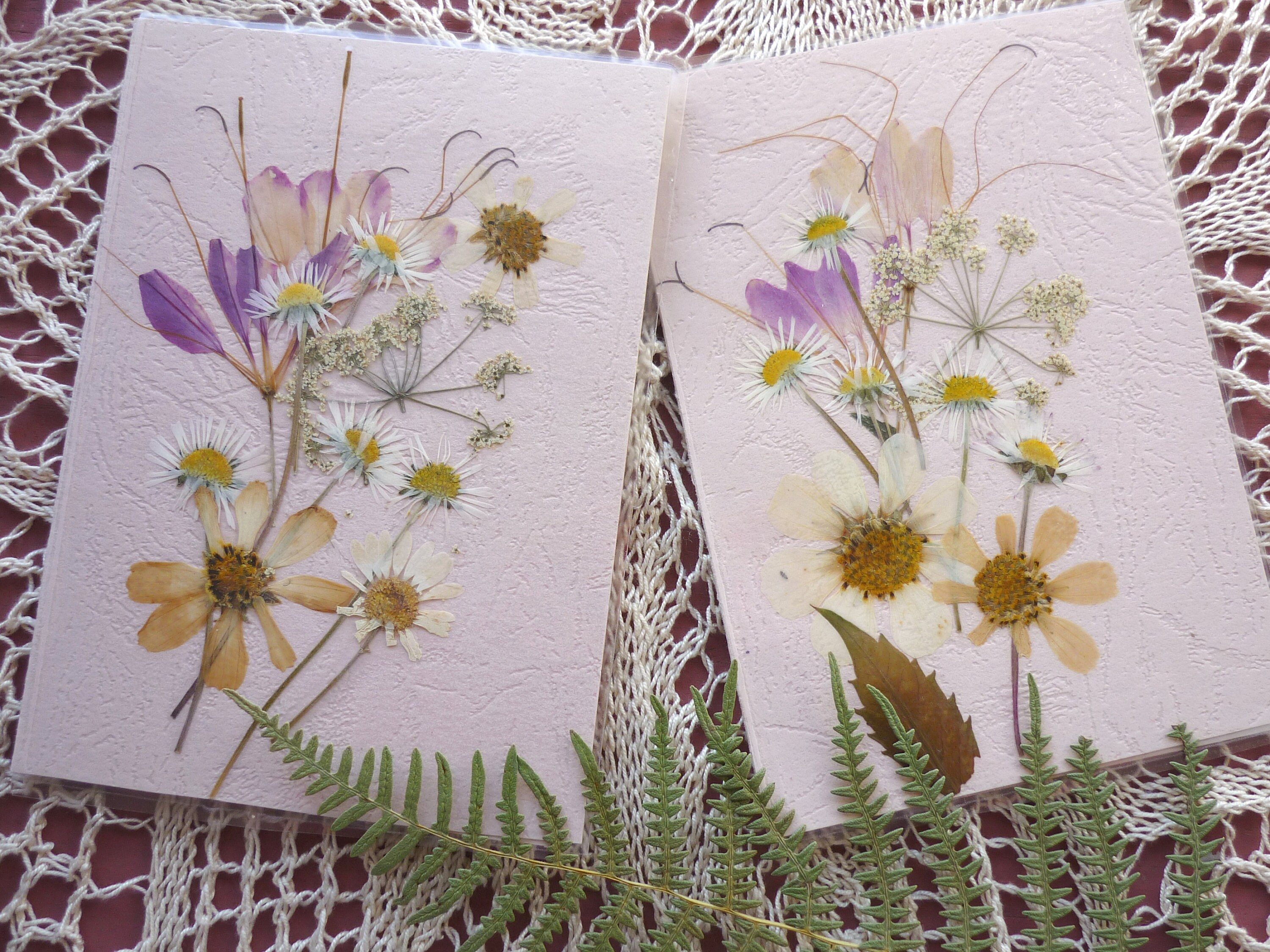 Set of 2 pressed Flower Cards Pressed Flowers art Pressed Etsy