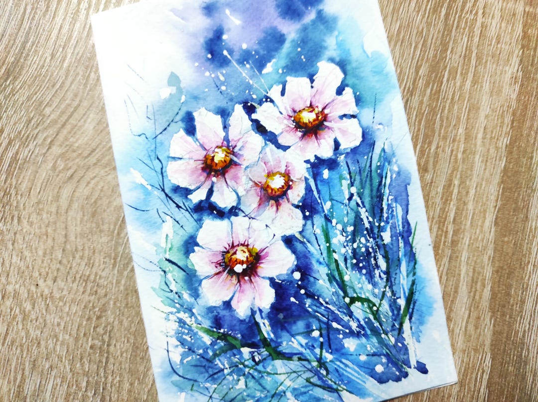 Watercolor Card, Anniversary Card, Thank You Note, Original Hand ...