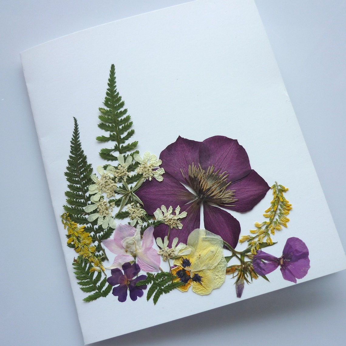 Pressed Flower Cards Cards with dried flowers flowers note Etsy