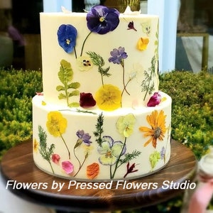 Fiori commestibili per decorare torte, Fiori pressati per torte nuziali, Fiori pressati commestibili, Fiori pressati per decorare torte, artigianato