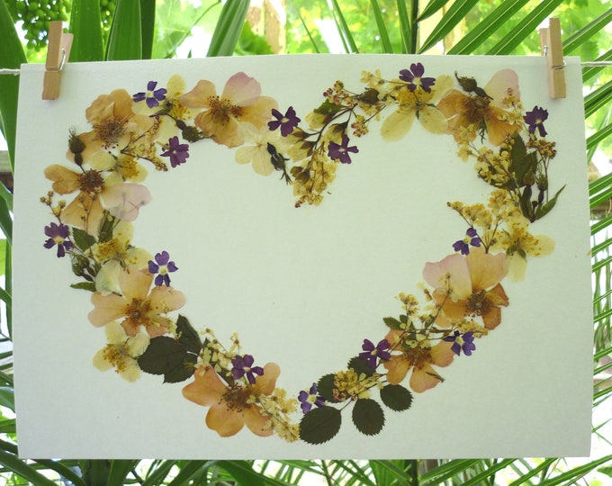 Pressed Flowers Art Pressed Flower Wall Art Wedding Gift Etsy