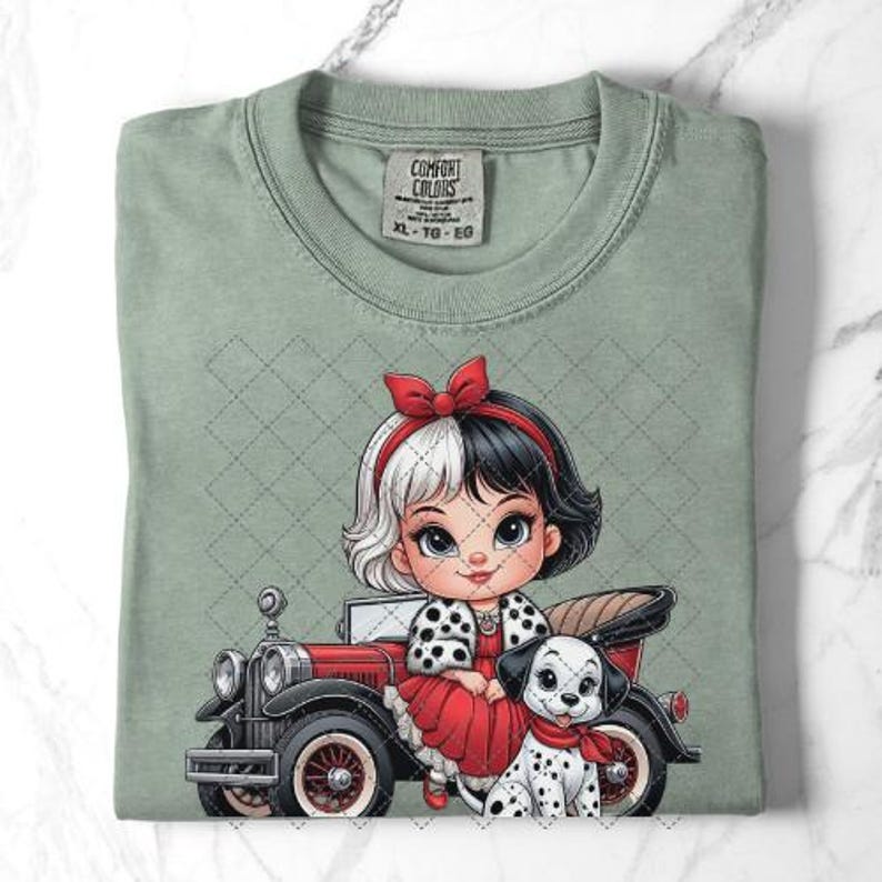 Baby Cruella PNG Princess Cartoon Digital image Baby villains Sublimation Printable Clip art for shirts image 5