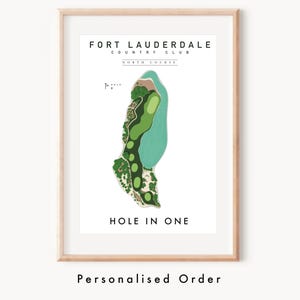 Ilustração personalizada de golfe Hole in One - Impressão - Campo de golfe - Desenho de arte de golfe - Pôster de golfe personalizado - Presente de golfe
