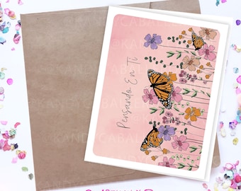 Pensando en ti | Thinking of you | Wishing you the best | Happy Birthday Card | Mother's Day | Valentine's Day Card | Birthday Card | Love