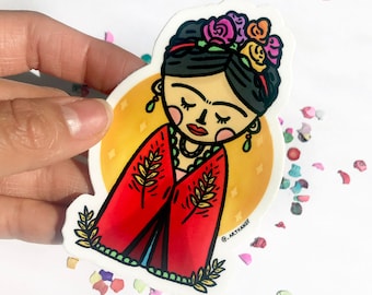 Frida Kahlo Sticker//Frida Kahlo Art//Frida Vinyl Sticker//Dia De Los Muertos Stickers//Mexican Stickers//Waterproof Sticker for hydro flask