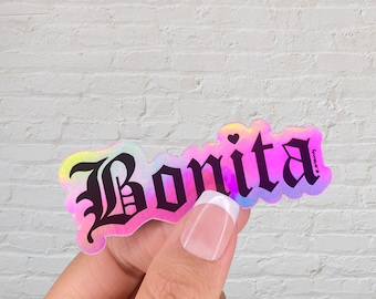Bonita Sticker | Holographic Stickers | Old English | Laptop Stickers | Waterproof Stickers | Vinyl Stickers | Car Stickers