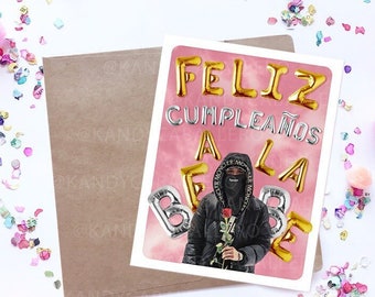 Peso Pluma Birthday Card | Peso Pluma Card | Feliz Cumpleanos | Peso Pluma | Ella Baila Sola |  Peso Pluma Merch | Peso Pluma Gift | La Bebe